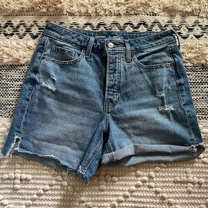 Old Navy Blue Jean Shorts High-Waisted Frayed